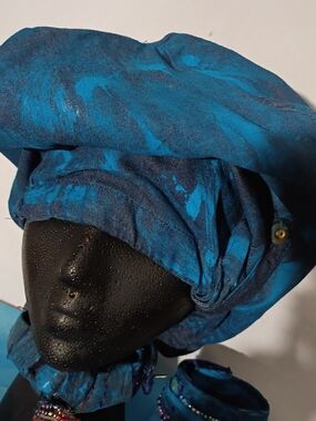Blue Printed Headwrap for Men And Women Accessories